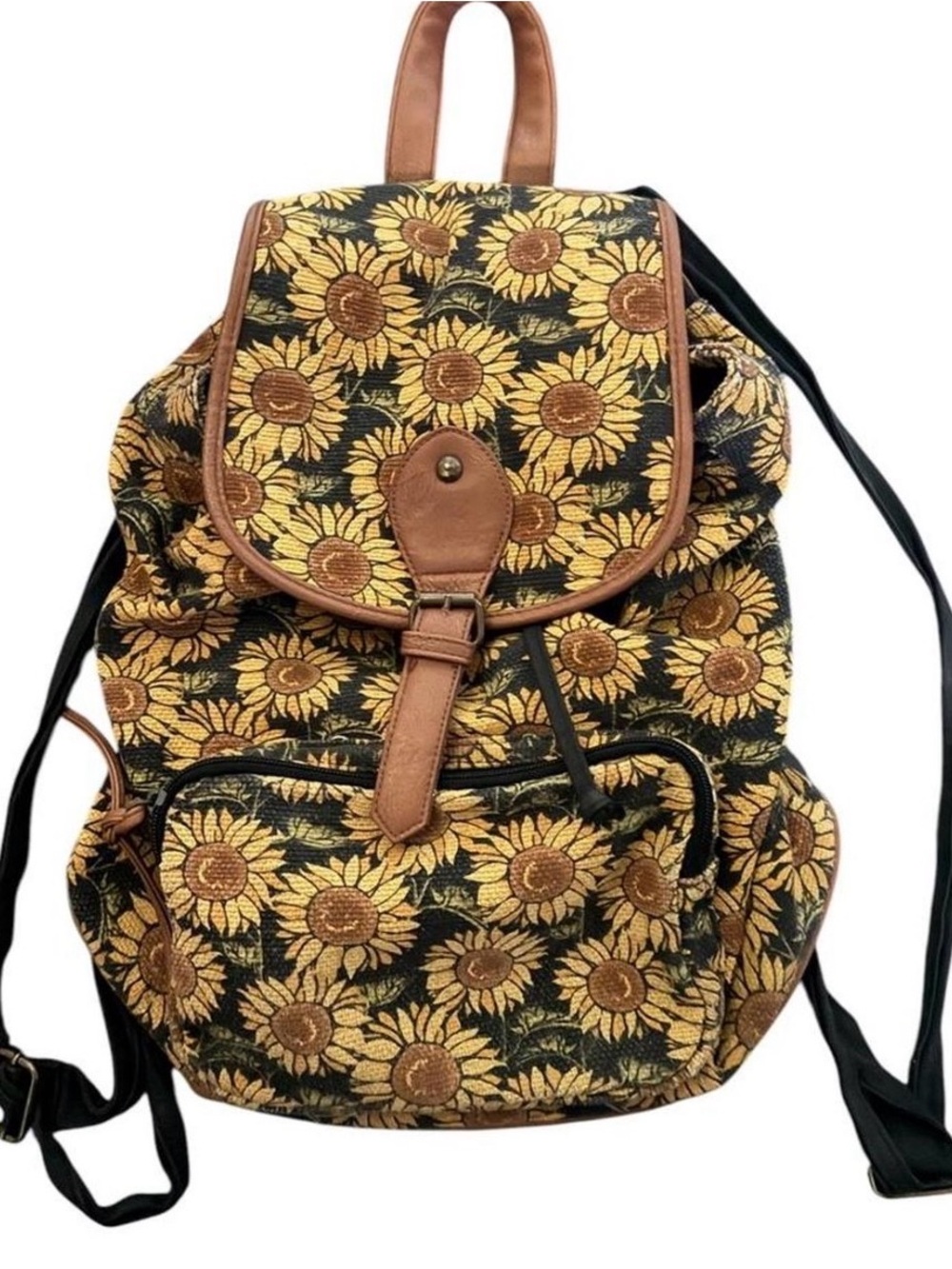 🌻Y2K Mossimo Sunflower Print Standard Size Festival Boho Backpack Bag